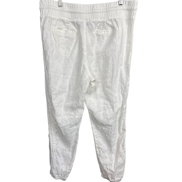 Athleta Women's Cabo Linen Joggers White LIghtweight Athleisure Summer Style - Picture 5 of 11